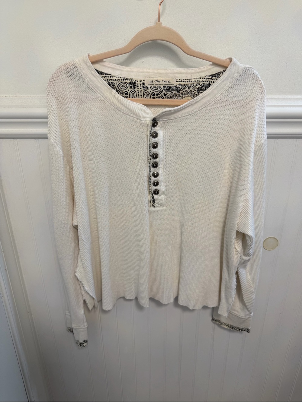 We The Free Ivory Henley Long Sleeve Thermal Top